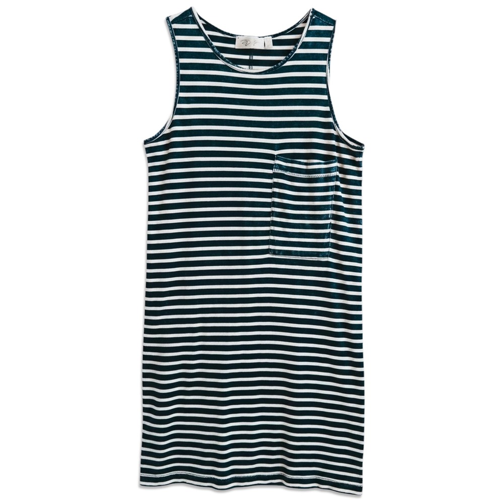 RD Style T-Shirt Dress Womens XS Blue Striped Sleeveless Casual Nautical Summer